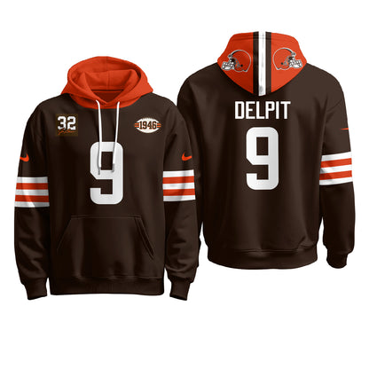 Cleveland Browns 1946 Anniversary Patch Hoodie - Stitched