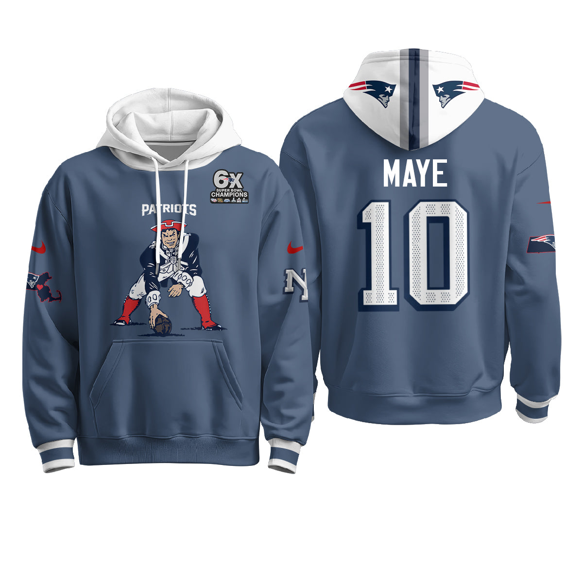 New England Patriots Minuteman Edition Fleece Hoodie - Printed