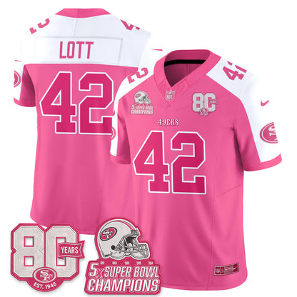 San Francisco 49ers Pink Edition Vapor Jersey - Stitched