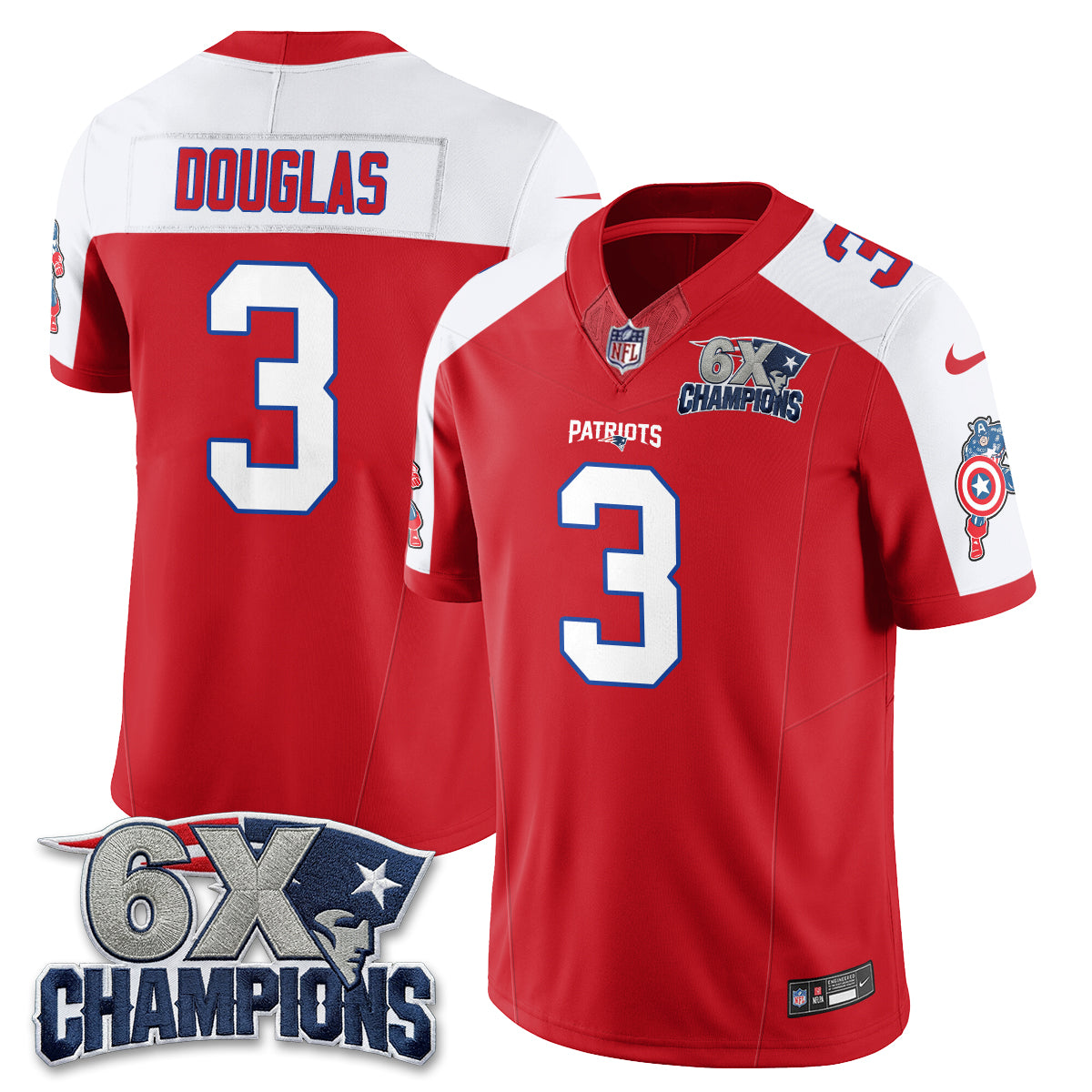 New England Patriots x Vibranium Shield Edition Vapor Jersey V2 - Stitched