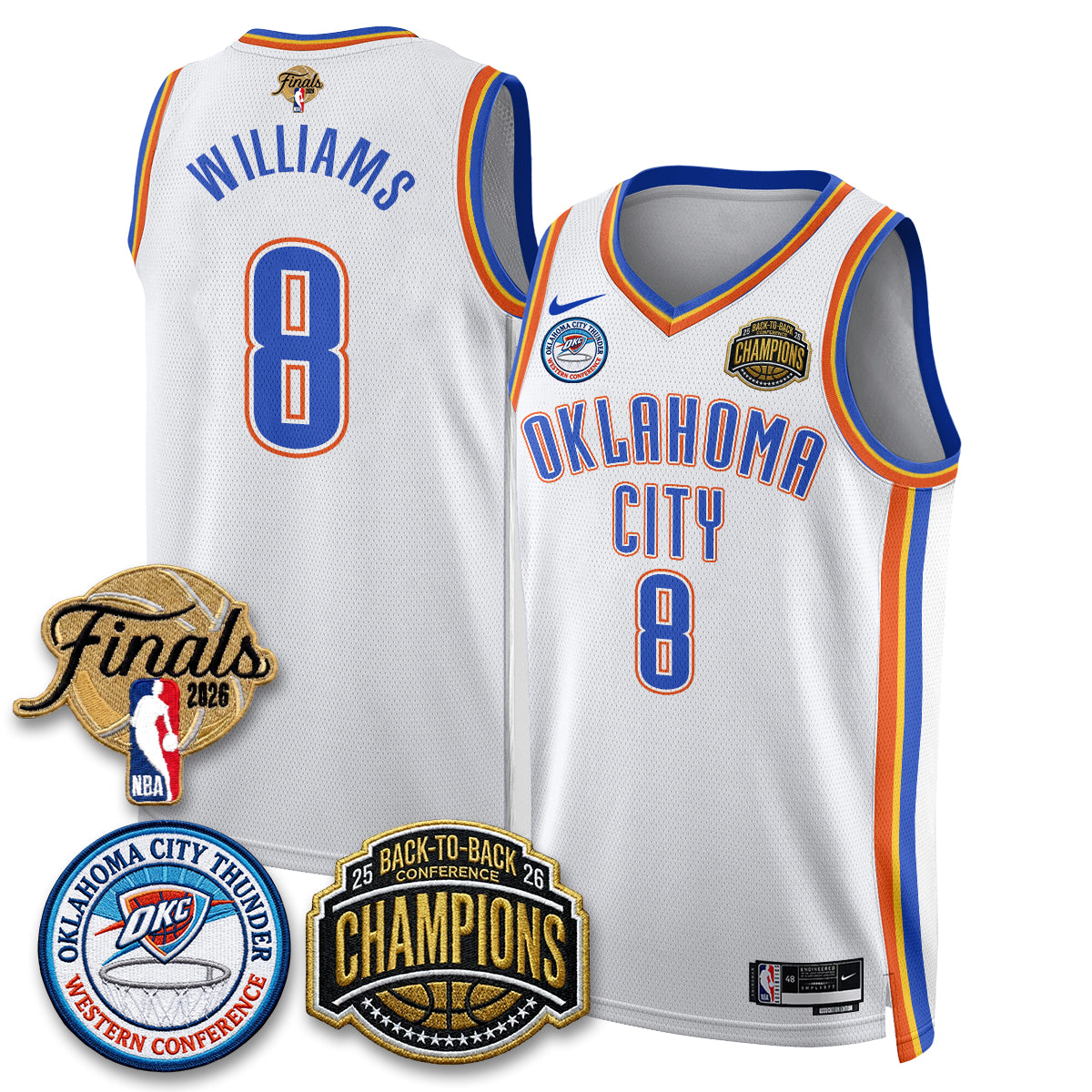 OKC 2026 NBA Western Conference Champions Vapor Jersey - Stitched