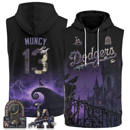 Los Angeles Dodgers Nightmare Edition Sleeveless Hoodie Tank Top - Printed