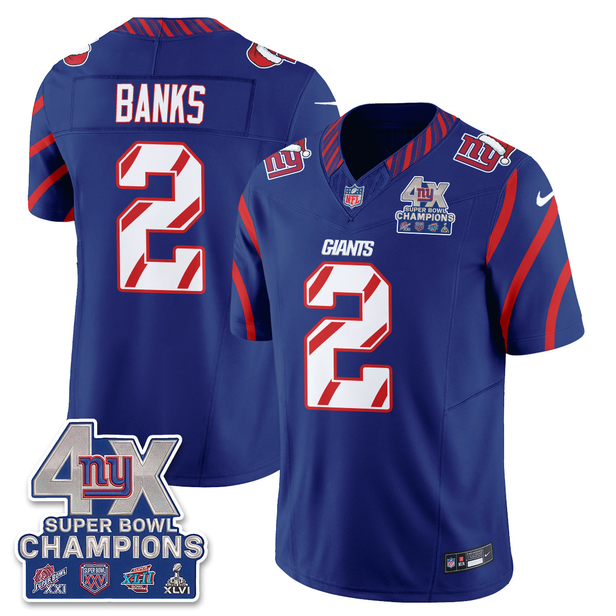 New York Giants  Xmas Edition Vapor Jersey - Stitched