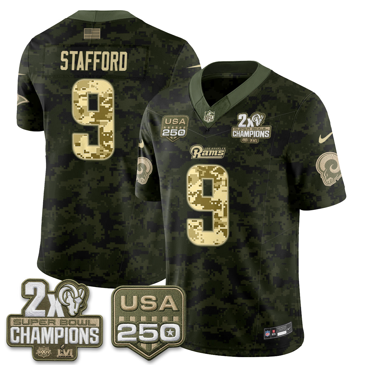 Los Angeles Rams 2026 Salute To Service Vapor Jersey - All Stitched