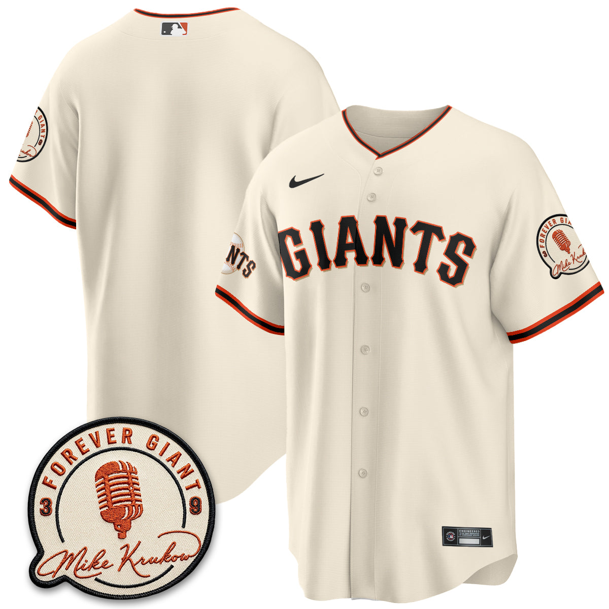 San Francisco Giants Mike Krukow Vapor Jersey - Stitched