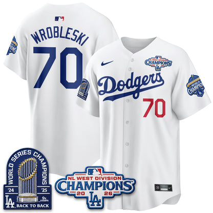 Los Angeles Dodgers 2026 NL West Champs Vapor Jersey- Stitched