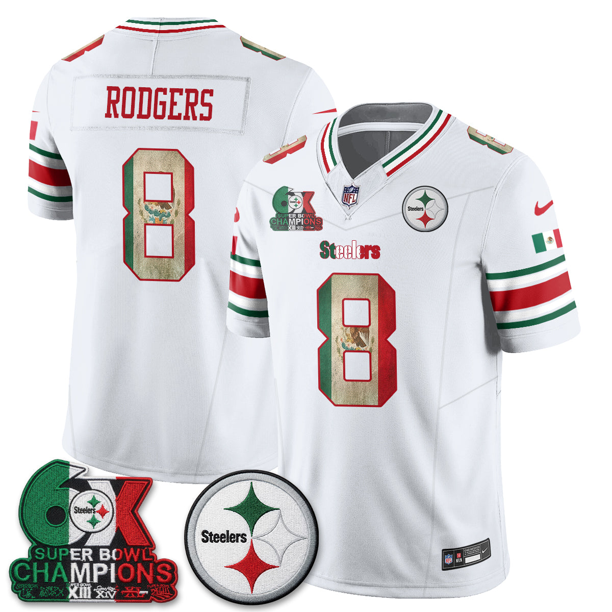 Pittsburgh Steelers Mexico Edition Vapor Jersey - Stitched