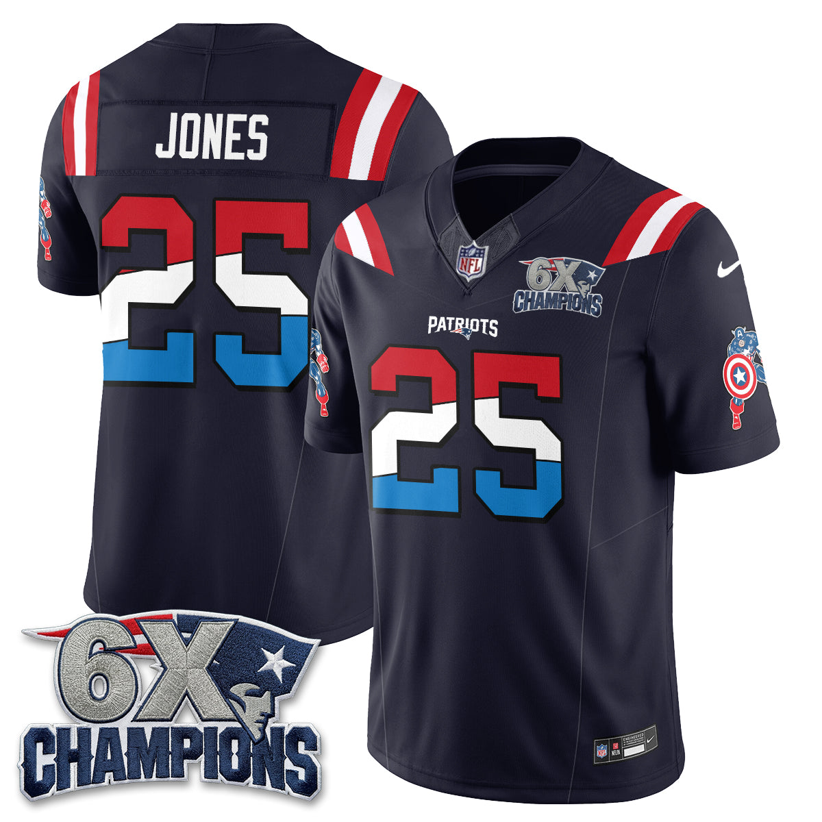 New England Patriots x Vibranium Shield Edition Vapor Jersey V2 - Stitched