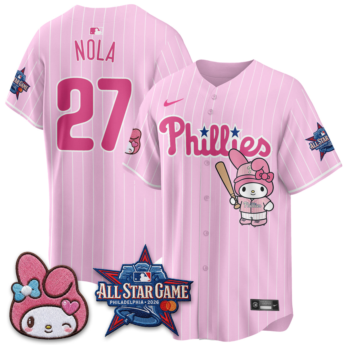 Philadelphia Phillies x Pink Sanrio Friends Edition Vapor Jersey - Stitched