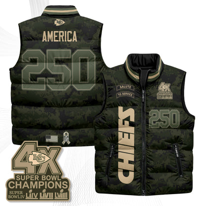 KC 2026 Salute to Service Puffer Vest - Printed