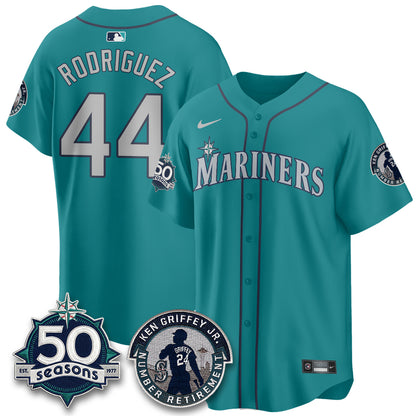 SEA Ken Griffey Jr. Patch Vapor Premier Limited Jersey - All Stitched
