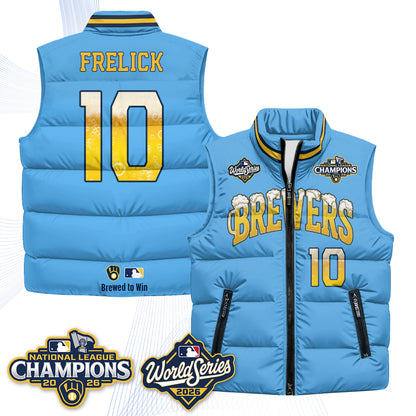 MIL "Pitcher & Pint" 2026 NL Champions Puffer Vest - Printed