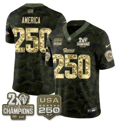 Los Angeles Rams 2026 Salute To Service Vapor Jersey - All Stitched