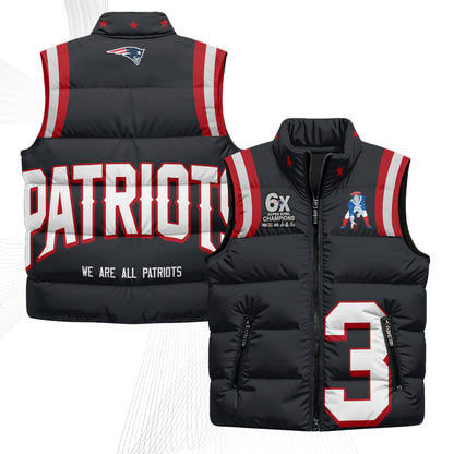 New England Patriots Rivalries Puffer Vest - Printed