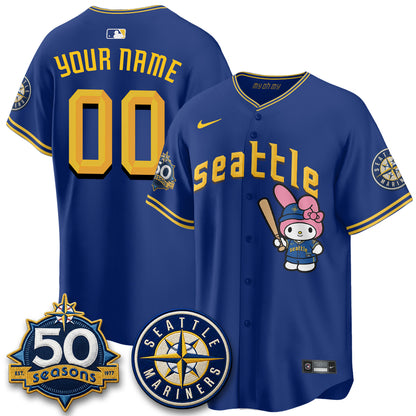 Seattle Mariners x  Pink Sanrio Friend Vapor Custom Jersey - Stitched