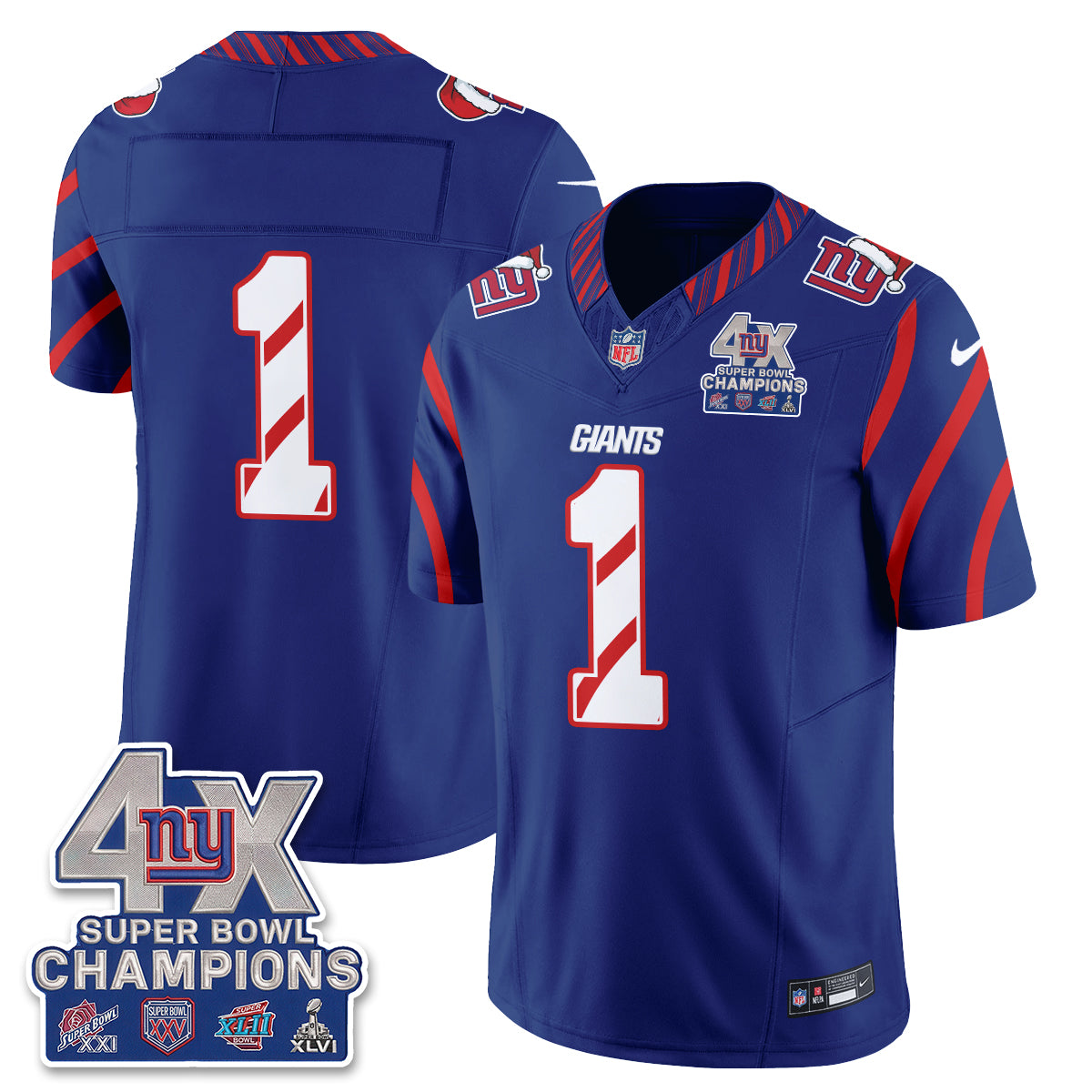 New York Giants  Xmas Edition Vapor Jersey - Stitched