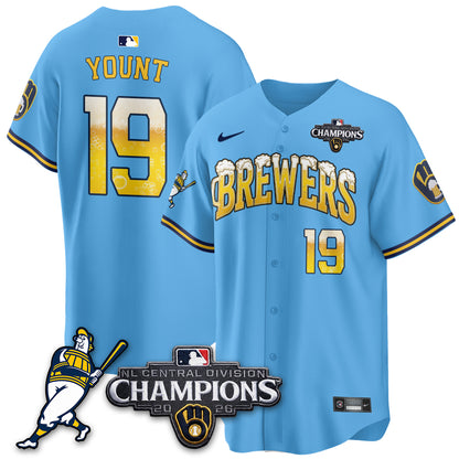 Milwaukee Brewers 2026 NL Division Champs Vapor Jersey V2- Stitched