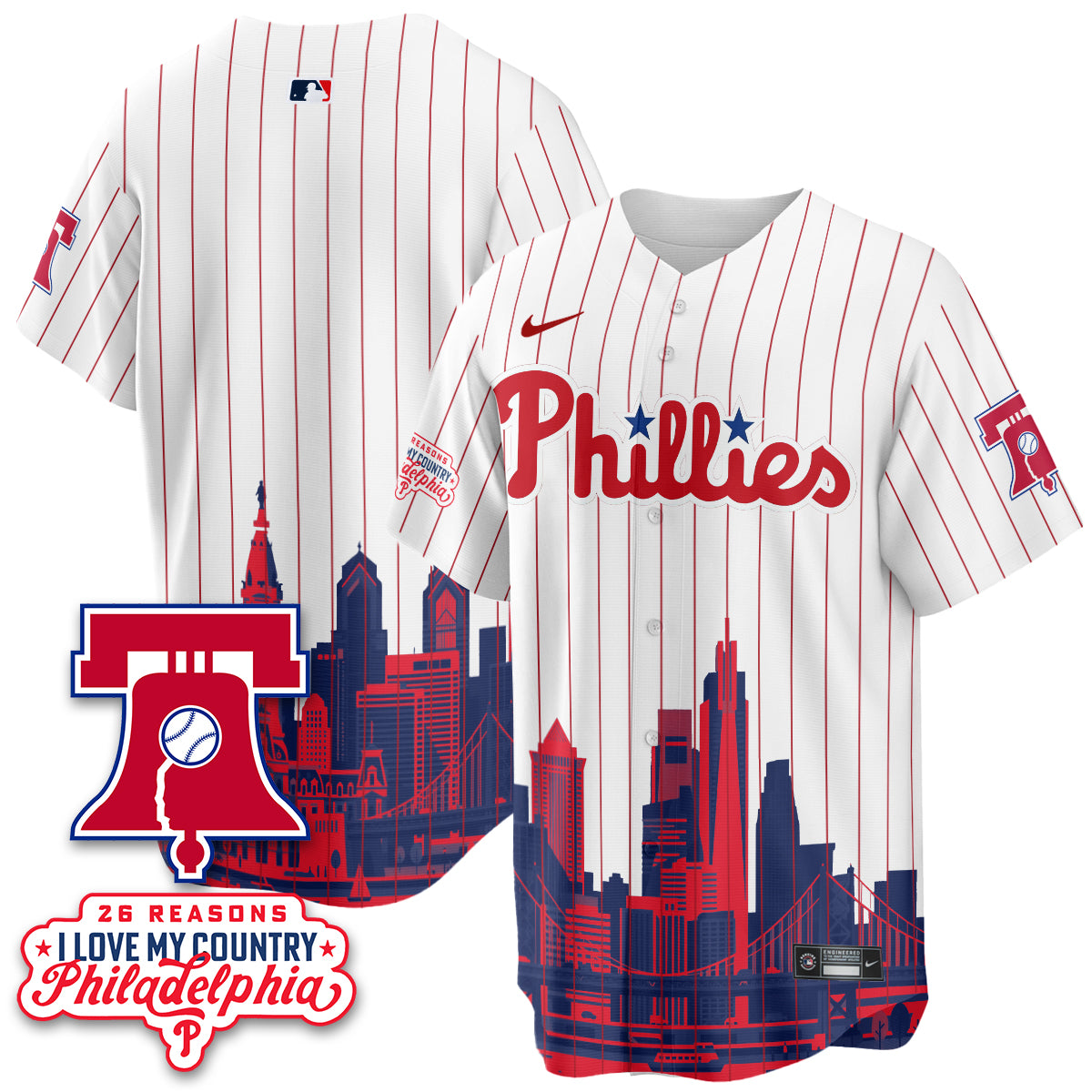 Philadelphia Phillies "26 Reasons I Love My Country" Edition Vapor Jersey - Stitched