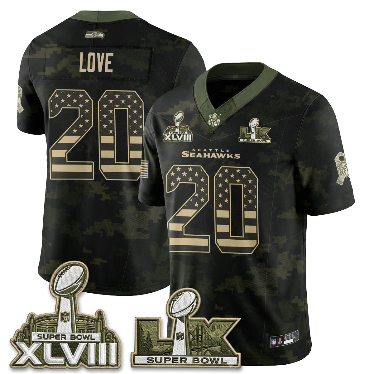 Seattle Seahawks 2026 Salute to Service Edition Vapor Jersey V2- Stitched