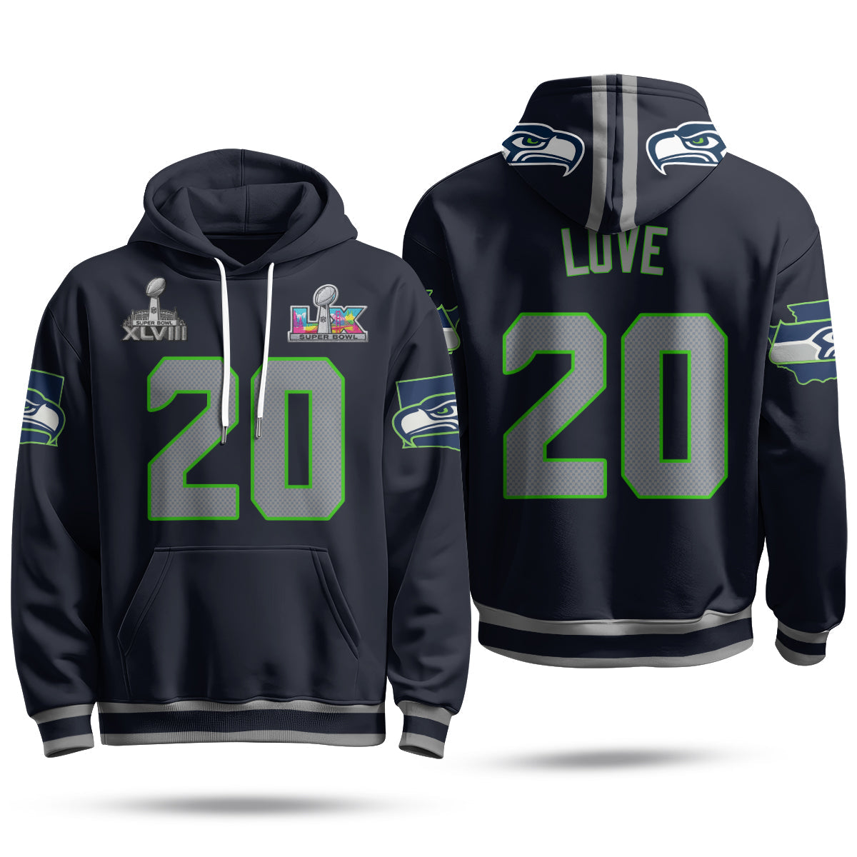 SEA S.Bowl Champs Fleece Hoodie - Printed