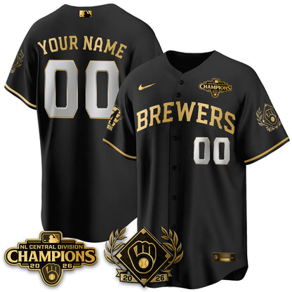 Milwaukee Brewers 2026 NL Division Champs Vapor Custom Jersey - Stitched