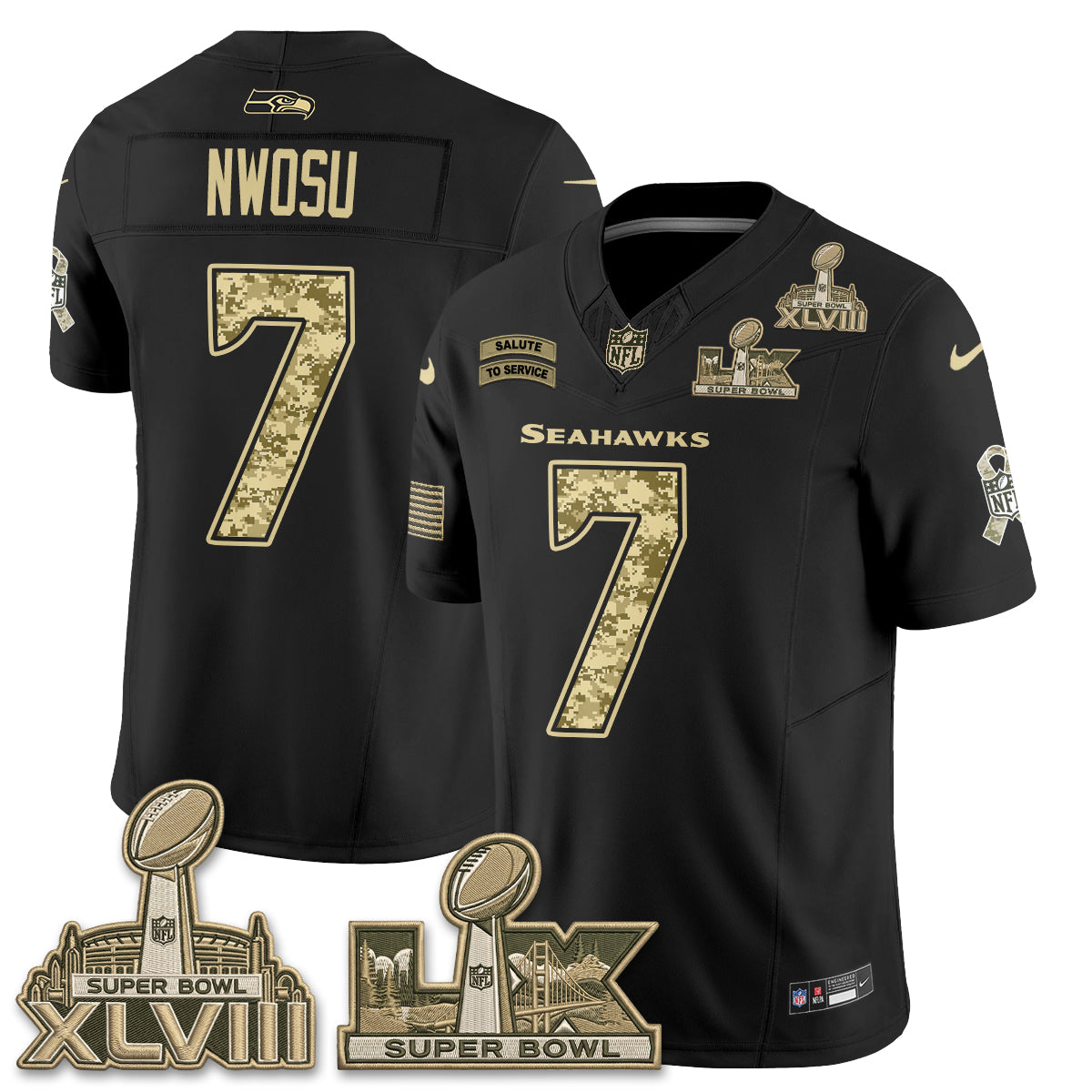 Seattle Seahawks 2026 Salute to Service V2 Vapor Jersey - Stitched