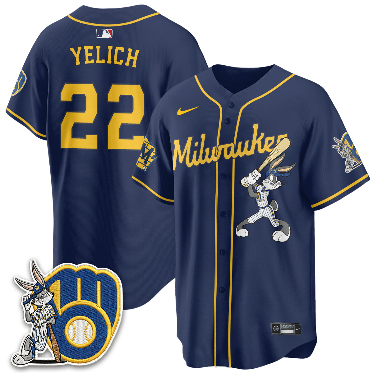 Milwaukee Brewers Bunny Edition Vapor Jersey - Stitched N1
