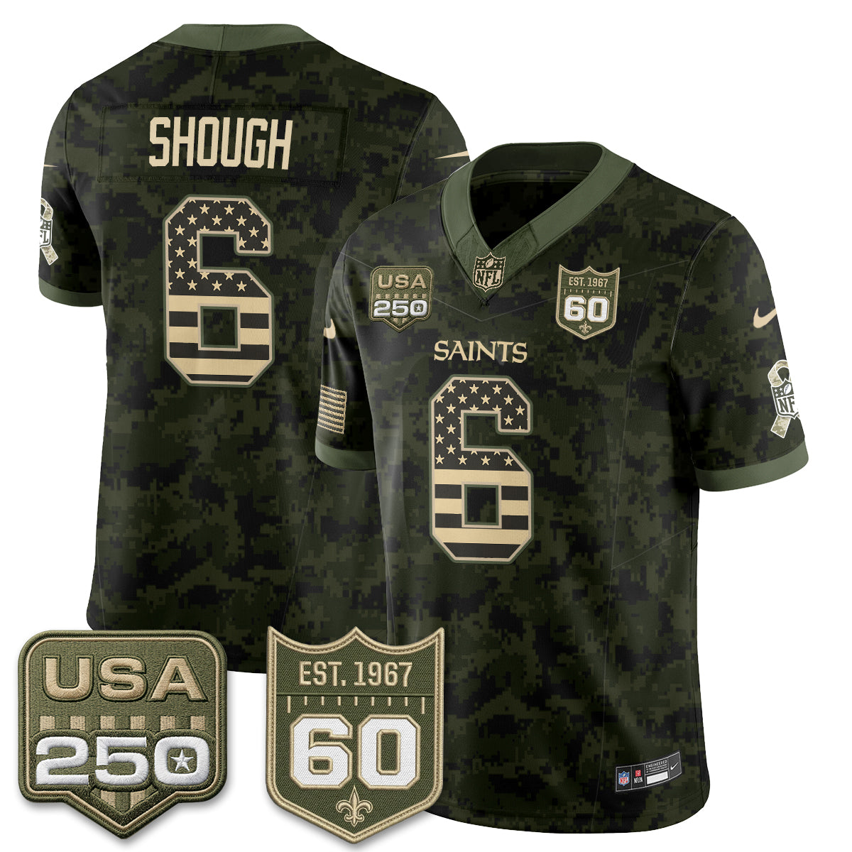 New Orleans Saints 2026 Salute to Service Vapor Jersey - Stitched
