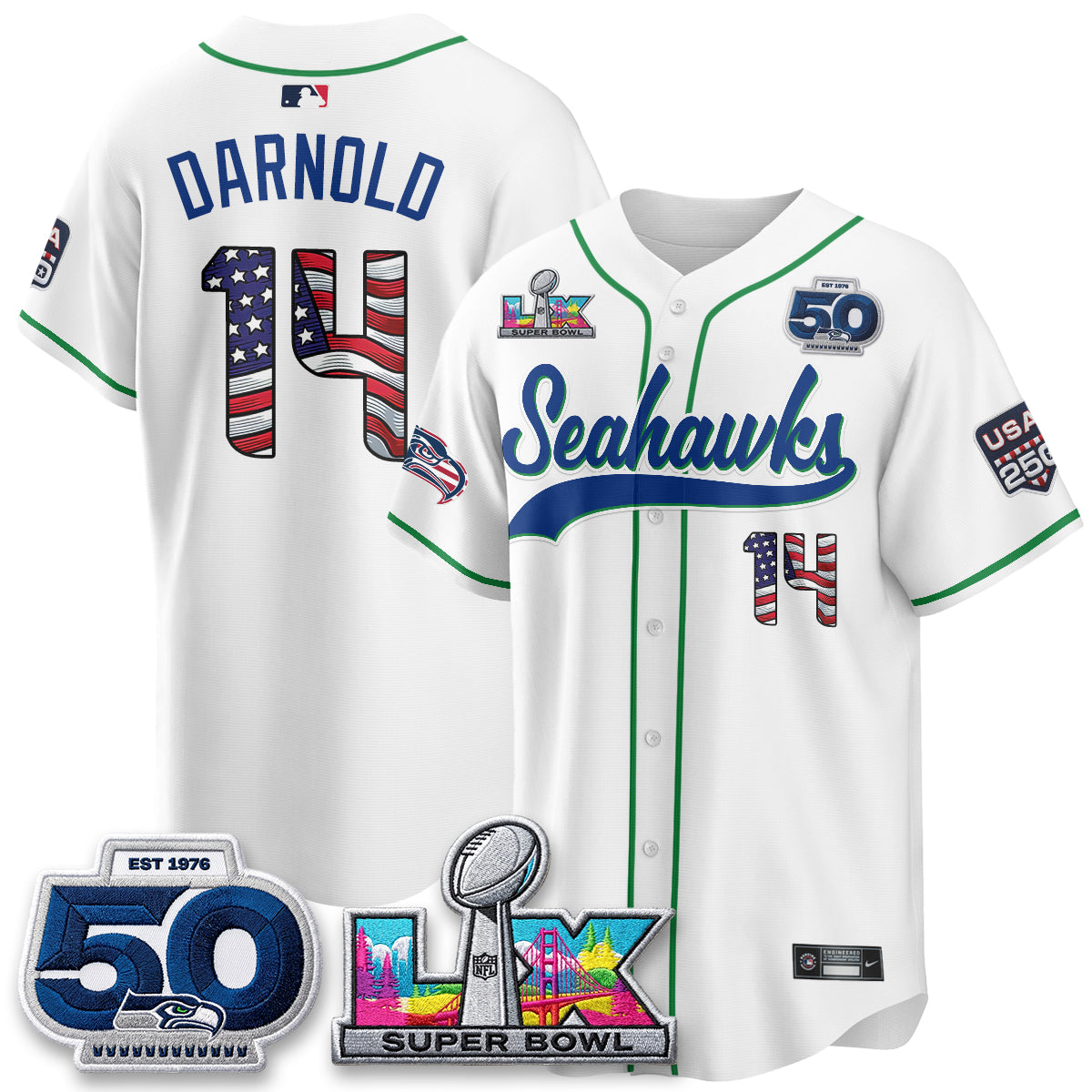 SEA SB LX Champs America Edition Vapor Baseball Jersey - Stitch
