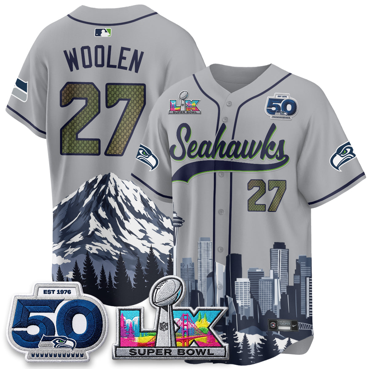 Seattle Seahawks City Edition Vapor Baseball Jersey - Stitch