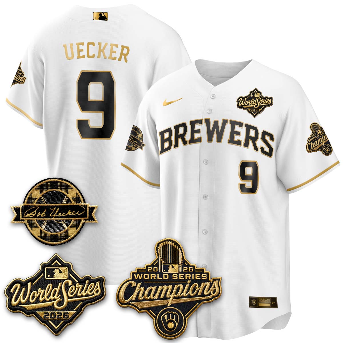 MIL 2026 WS Champions - Bob Uecker Patch Vapor Jersey - Stitched (TT)