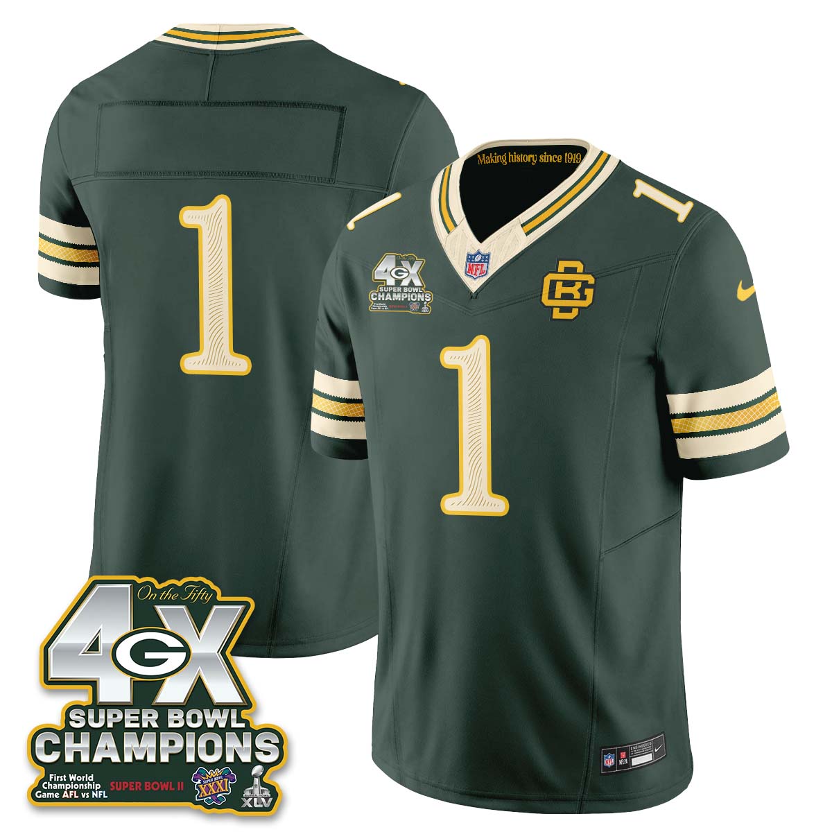 GB 2026 Rivalries 4X Champs Vapor Jersey - Stitched