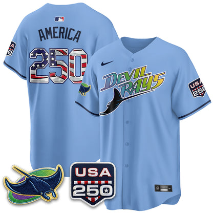 Tampa Bay Rays Independence Day USA 2026 City Connect Vapor Jersey - Stitched