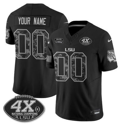 LSU Tigers 2026 Salute to Service Vapor Custom Jersey - Stitched