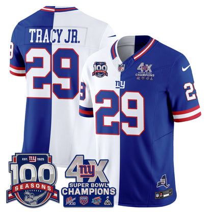 NYG 4X SBowl Split Edition Vapor Jersey - Stitched