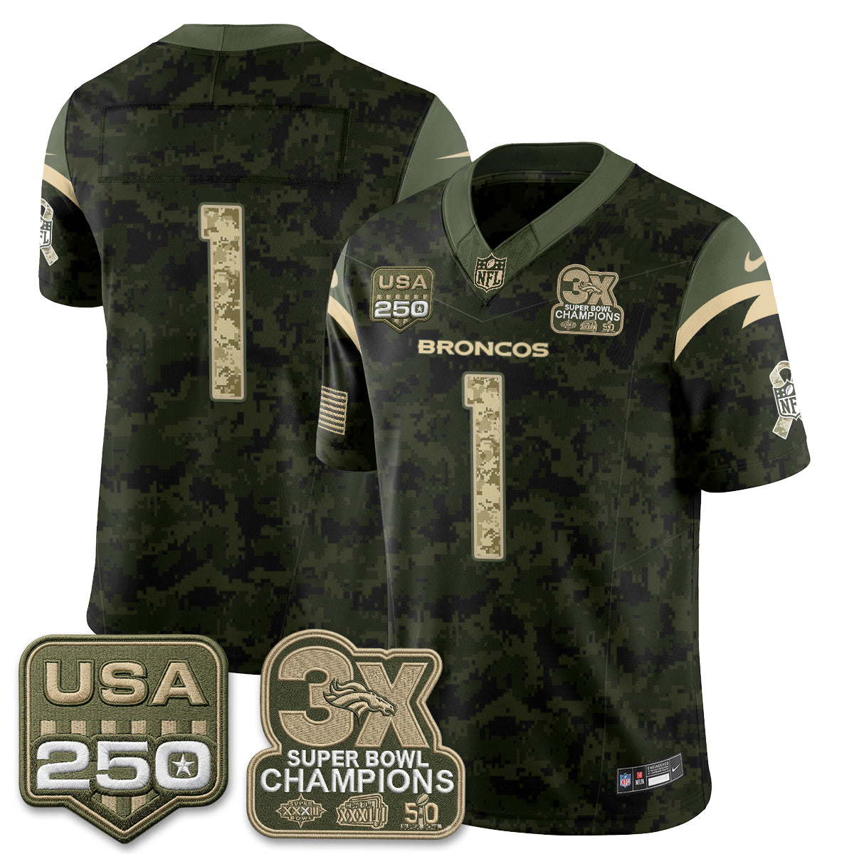 Denver Broncos 2026 Salute to Service Edition Vapor Jersey - Stitched