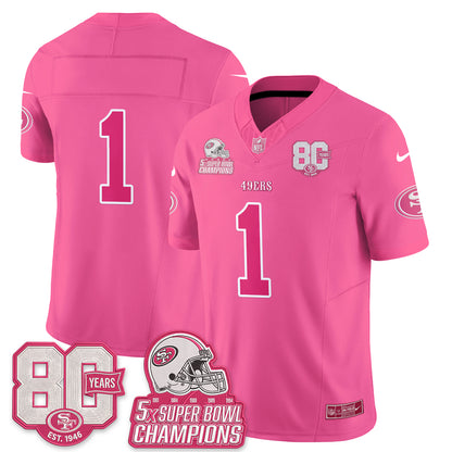 San Francisco 49ers Pink Edition Vapor Jersey - Stitched