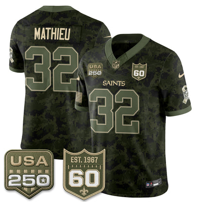New Orleans Saints 2026 Salute to Service Vapor Jersey - Stitched