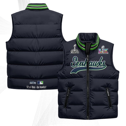 SEA S.Bowl Champs Puffer Vest - Printed