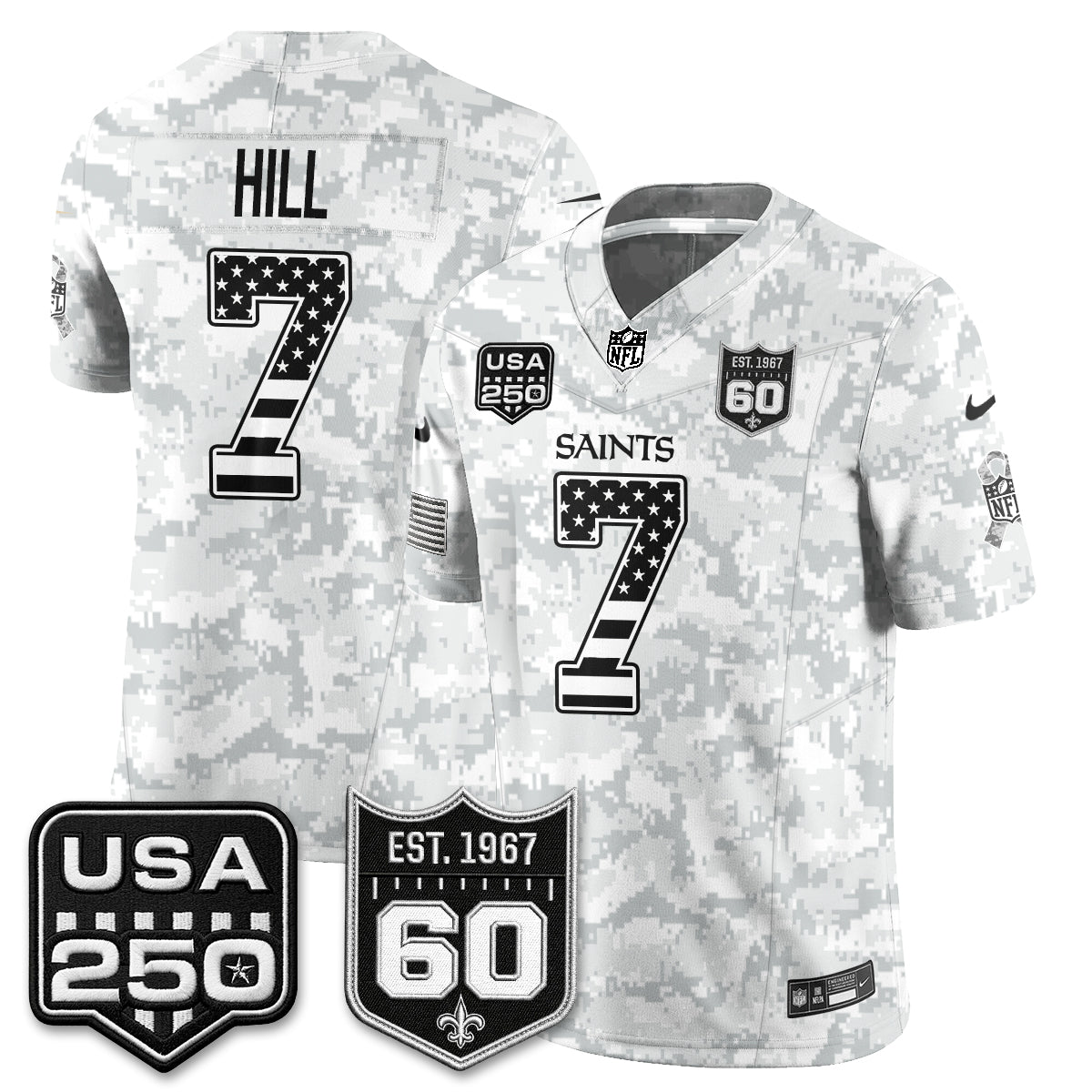 New Orleans Saints 2026 Salute to Service Vapor Jersey - Stitched