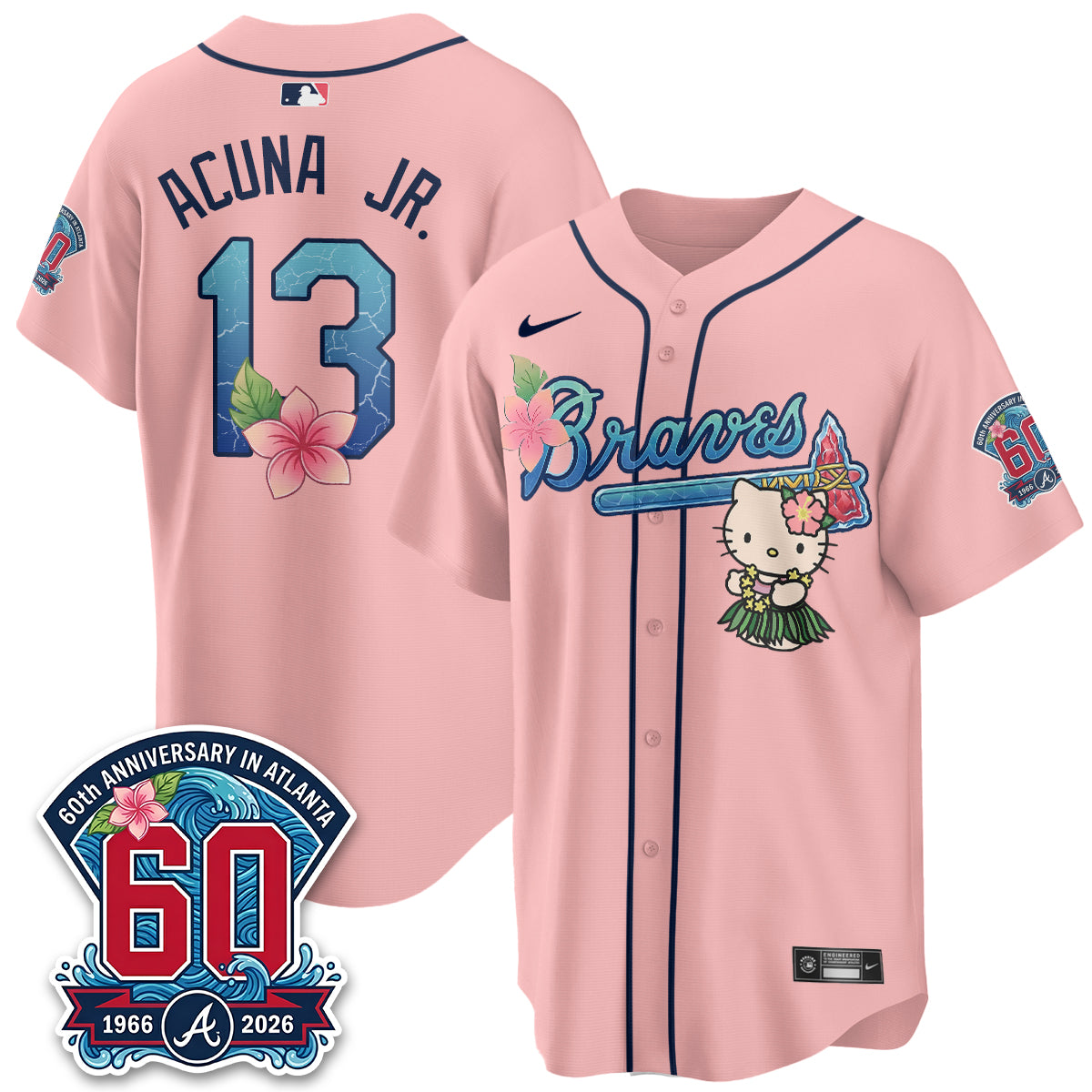Atlanta Braves x Meow Aloha Spirit Vapor Jersey - Stitched