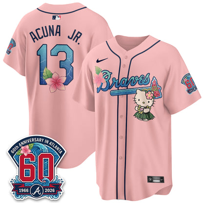 Atlanta Braves x Meow Aloha Spirit Vapor Jersey - Stitched