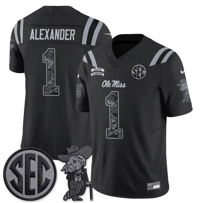 Ole Miss Rebels 2026 Salute to Service Vapor Jersey - Stitched