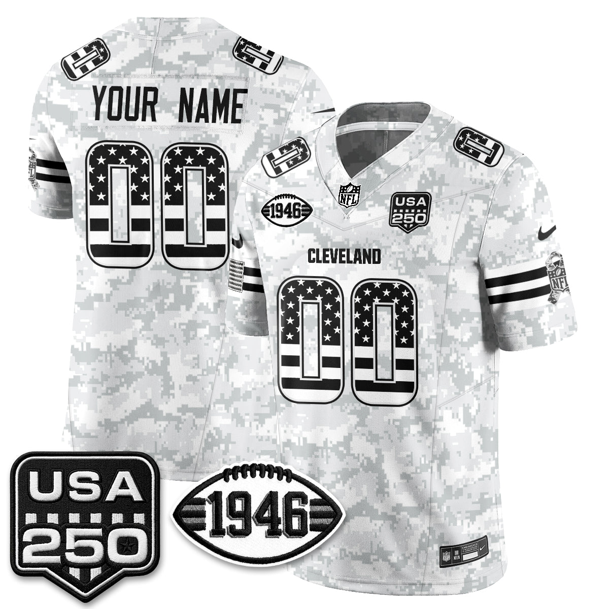 Cleveland Browns 2026 Salute to Service Vapor Custom Jersey - Stitched