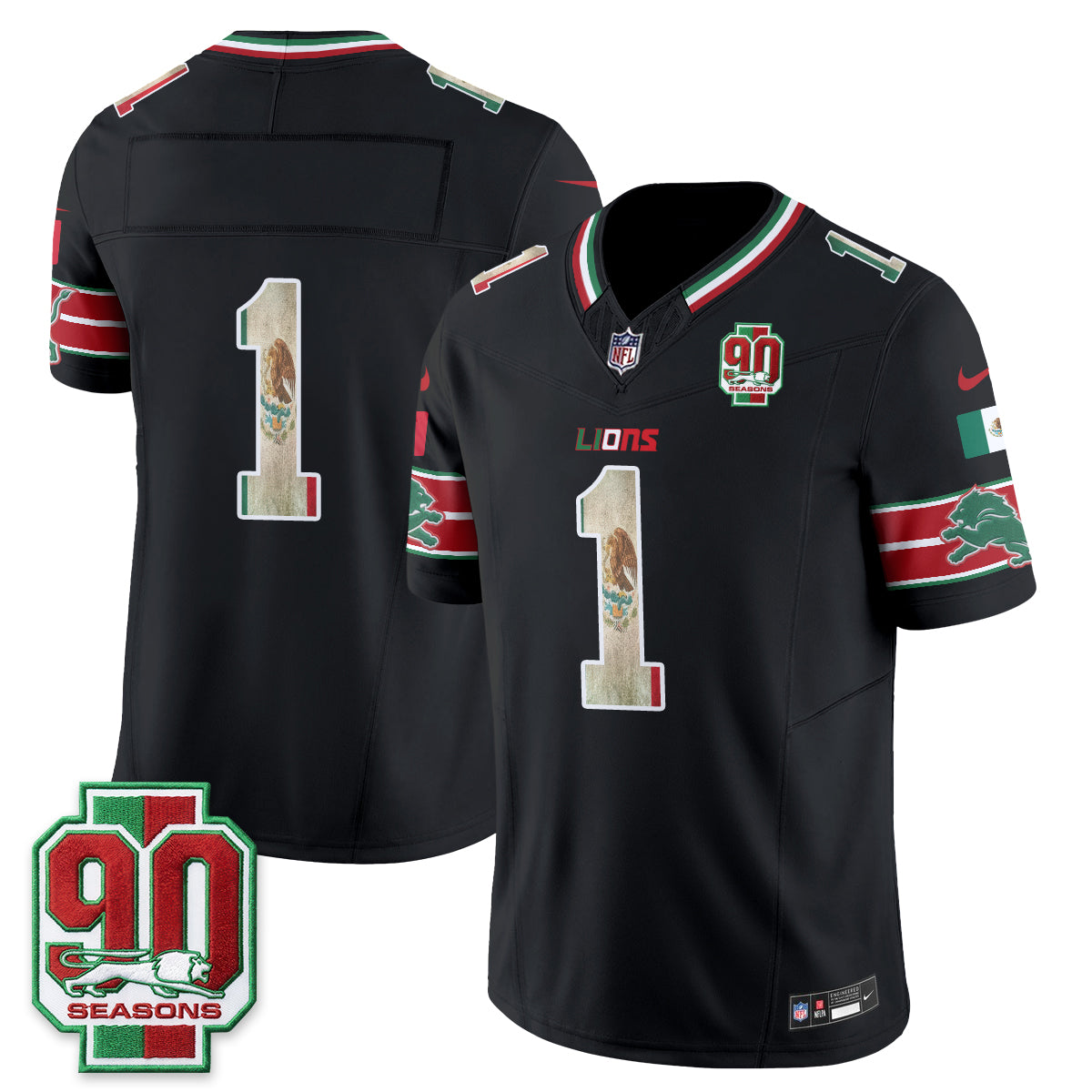 Detroit Lions Mexico Edition Vapor Jersey - Stitched