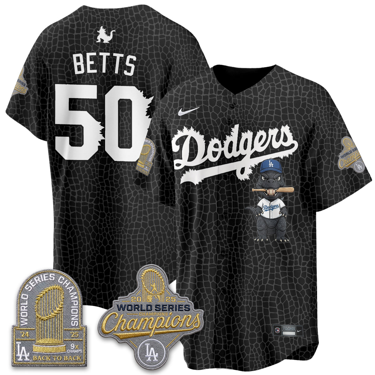 Los Angeles Dodgers x Godzilla Vapor Jersey- Stitched