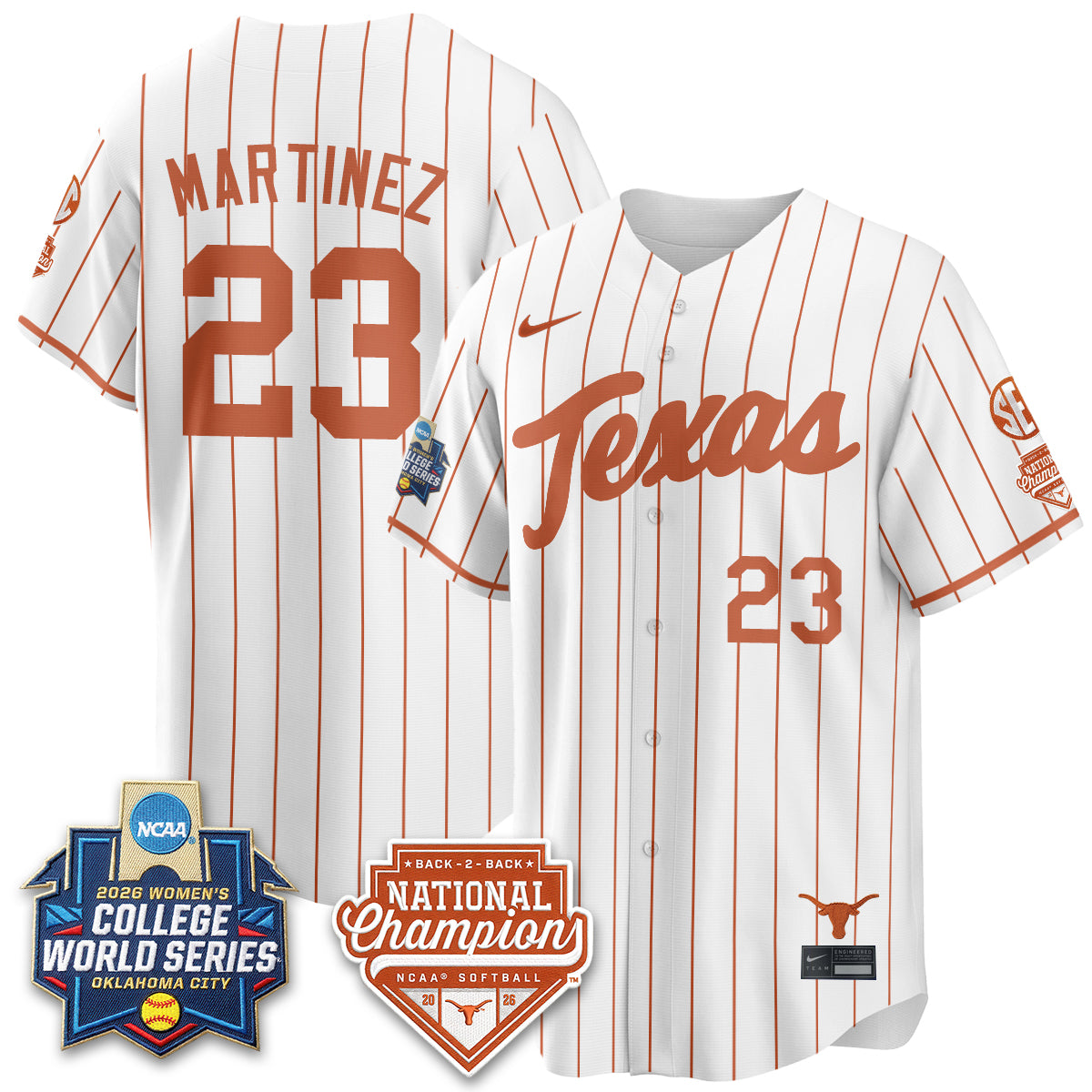 TEX Softball 2026 World Series (WCWS) Vapor Premier Limited Jersey - B2B Champs - Stitched
