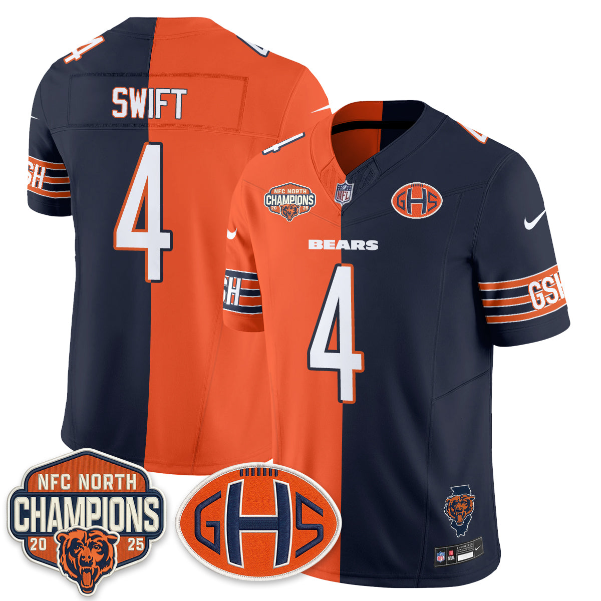 Chicago Bears 2026 Split Edition Vapor Jersey - Stitched