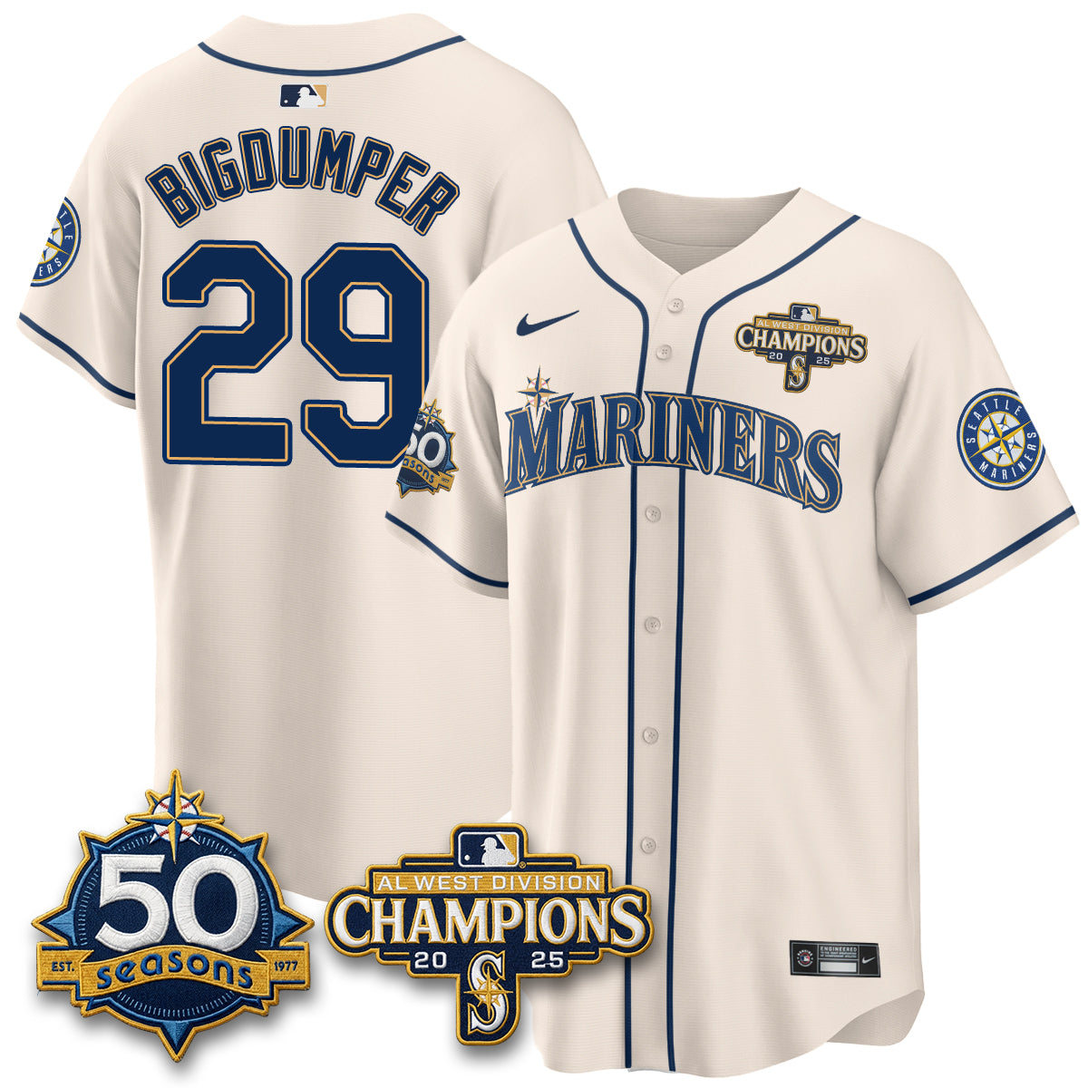 SEA Vapor Premier Limited Jersey - 50th Anniversary & AL West Division Champions - Steelheads Community Funds - All Stitched