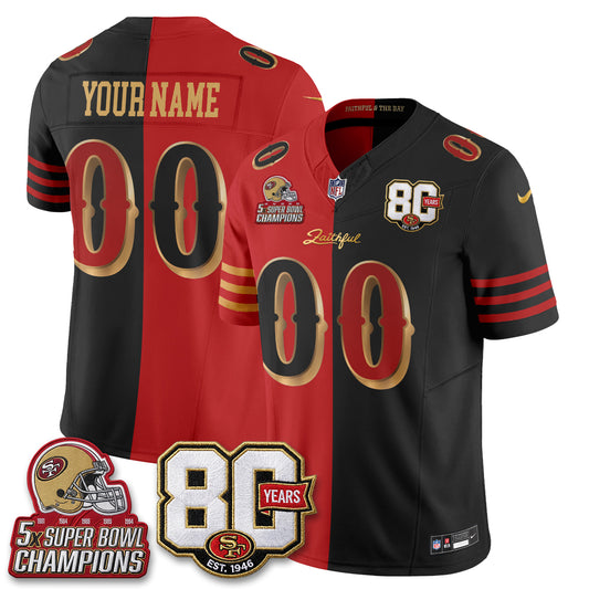 SF Rivalries Split Edition Vapor Custom Jersey - Stitched